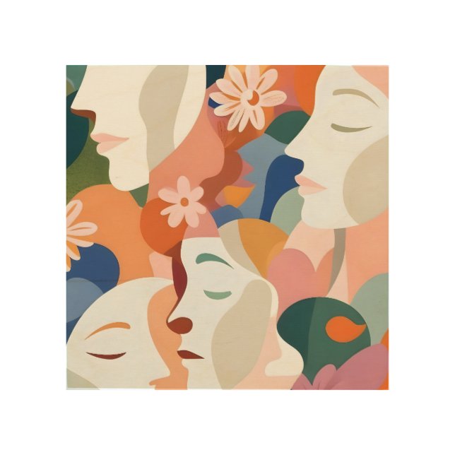 Facing The Flowers Wood Wall Art (Front)