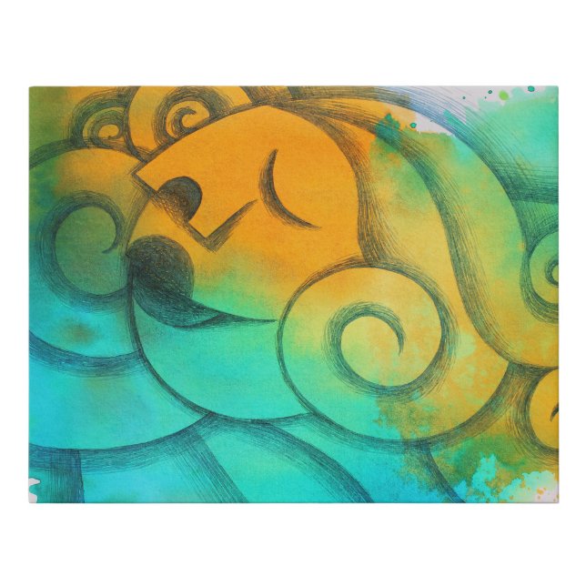 Facing the sun faux canvas print (Front)