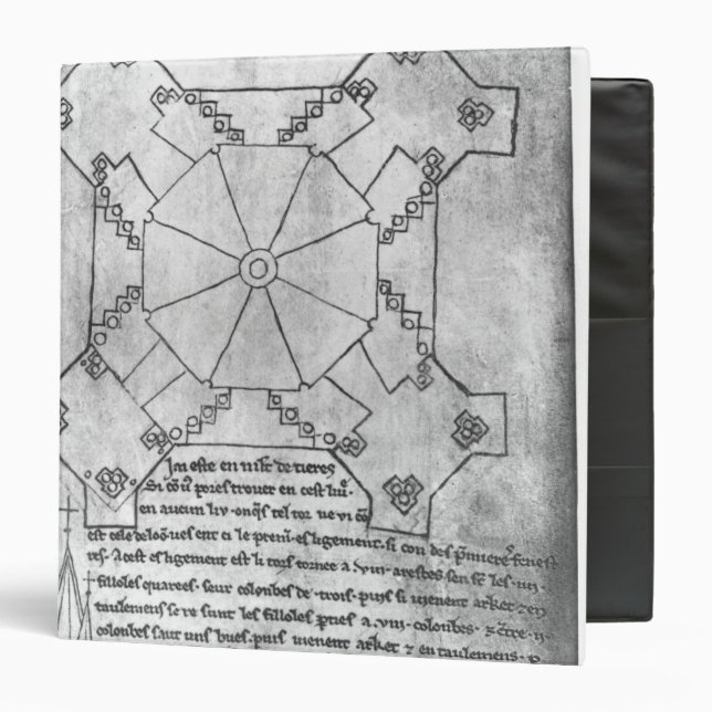 Facsimile copy of a plan of the tower binder (Front/Inside)