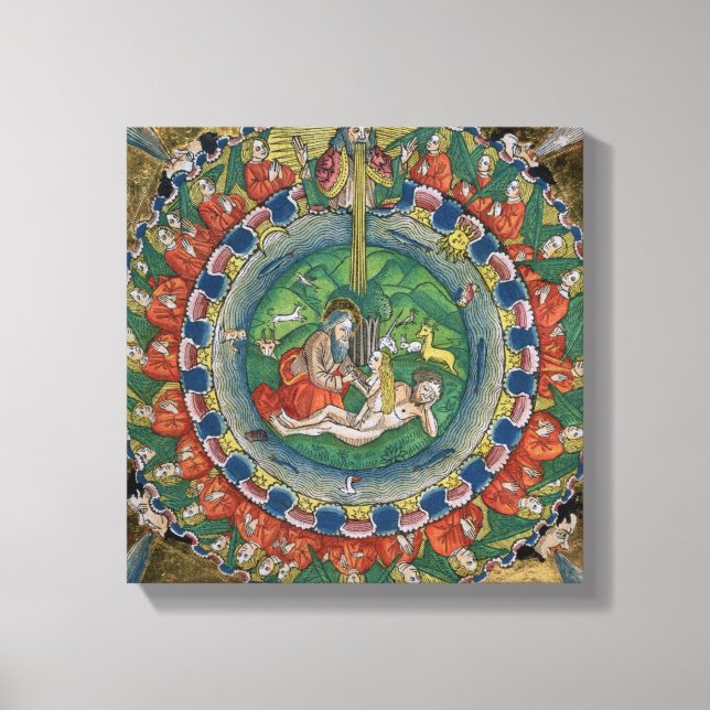 Facsimile copy of Genesis 2:22 God created Eve, fr Canvas Print (Front)