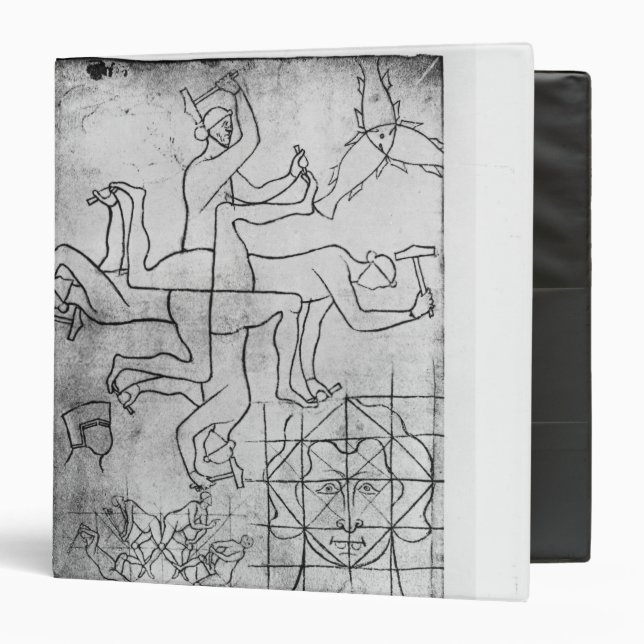 Facsimile copy of Ms Fr Studies of men 3 Ring Binder (Front/Inside)