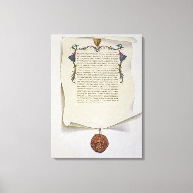 Facsimile edition of the Magna Carta, first publis Canvas Print (Front)