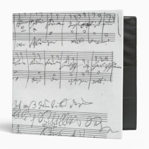 Facsimile of a page of music 3 ring binder
