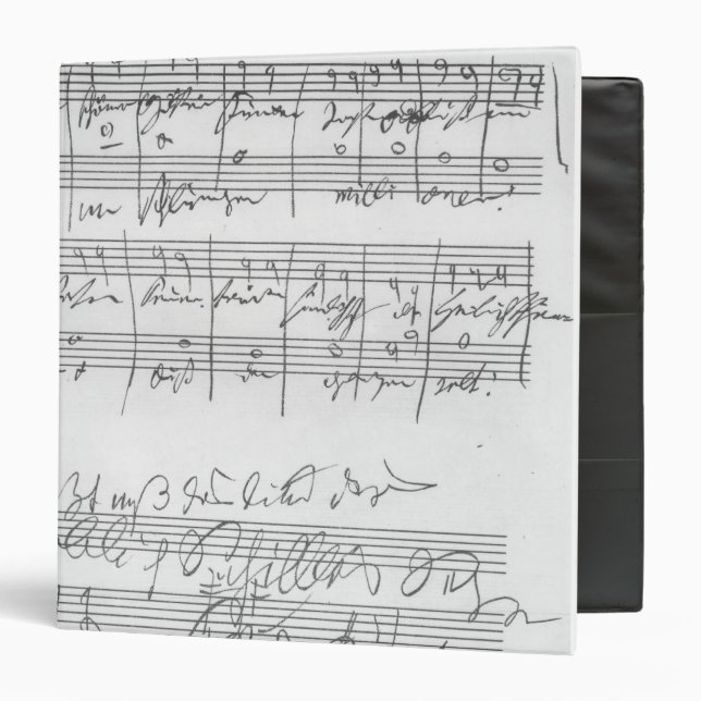 Facsimile of a page of music 3 ring binder (Front/Inside)