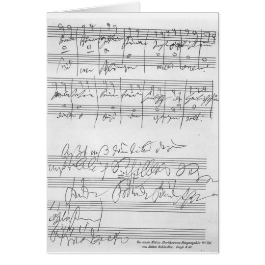 Facsimile of a page of music card