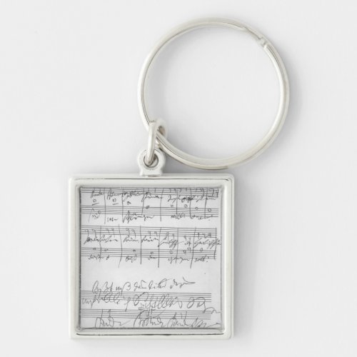 Facsimile of a page of music keychain