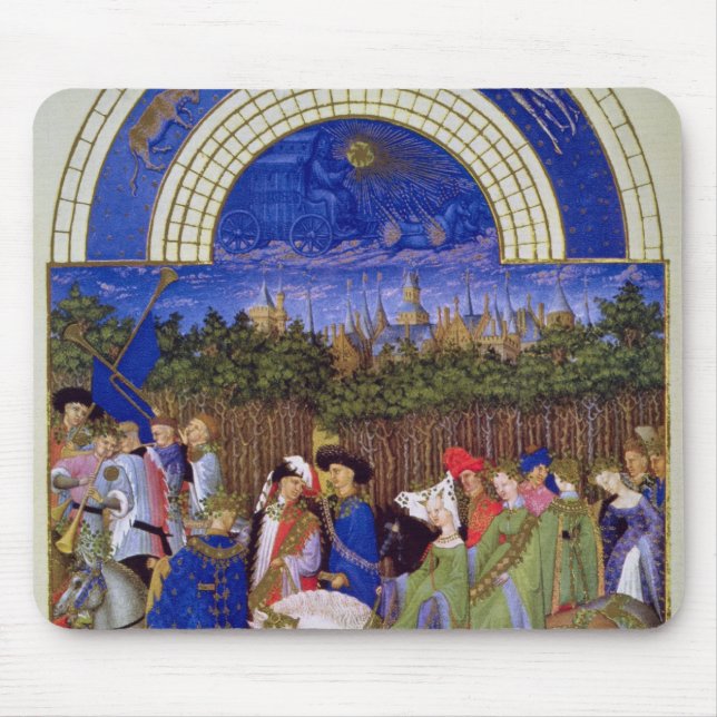 Facsimile of May: Courtly Figures on Horseback Mouse Pad (Front)