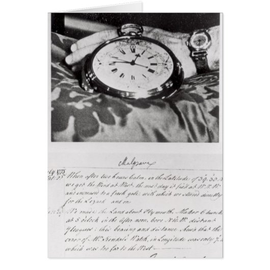 Facsimile of the Pocket Chronometer Cards (Front)