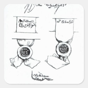 Facsimiles of William Shakespeare's signature Square Sticker