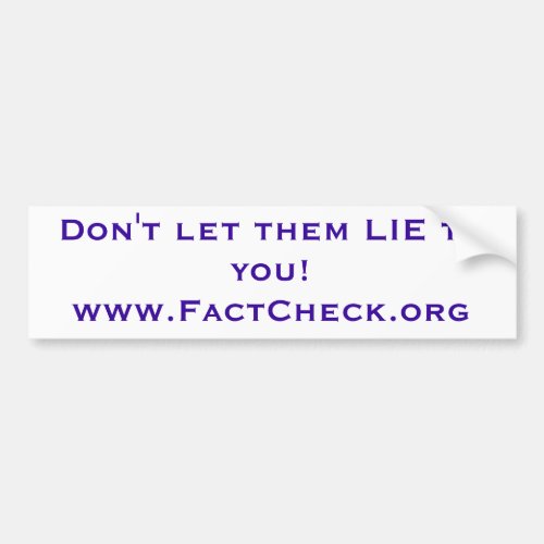 Fact Check bumper sticker