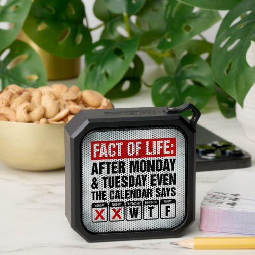 Fact of Life Calendar Says WTF Humor Bluetooth Speaker