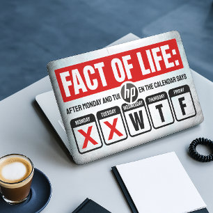 Fact of Life Calendar Says WTF Humor HP Laptop Skin