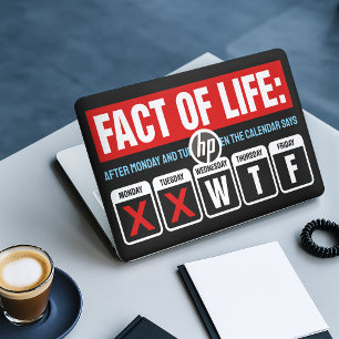 Fact of Life Calendar Says WTF Humor HP Laptop Skin