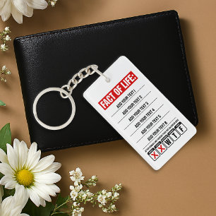 Fact of Life Calendar Says WTF Humor Keychain