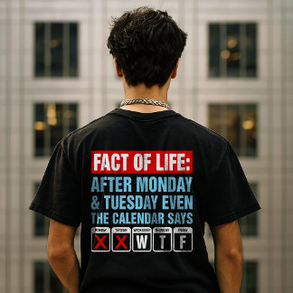 Fact of Life Calendar Says WTF Humor T-Shirt