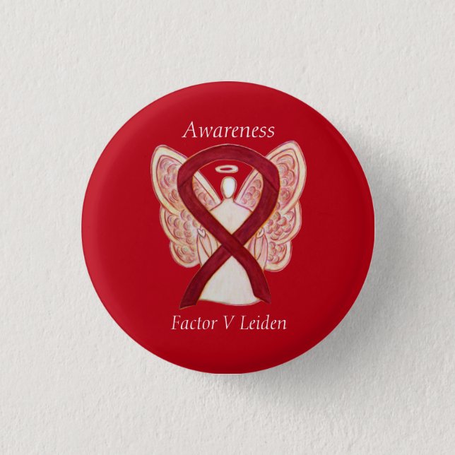 Factor V Leiden Awareness Ribbon Custom Angel Pin (Front)