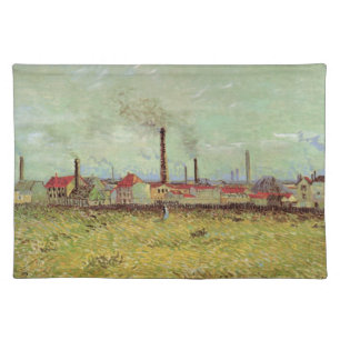 Factories at Asnieres by Vincent van Gogh Cloth Placemat