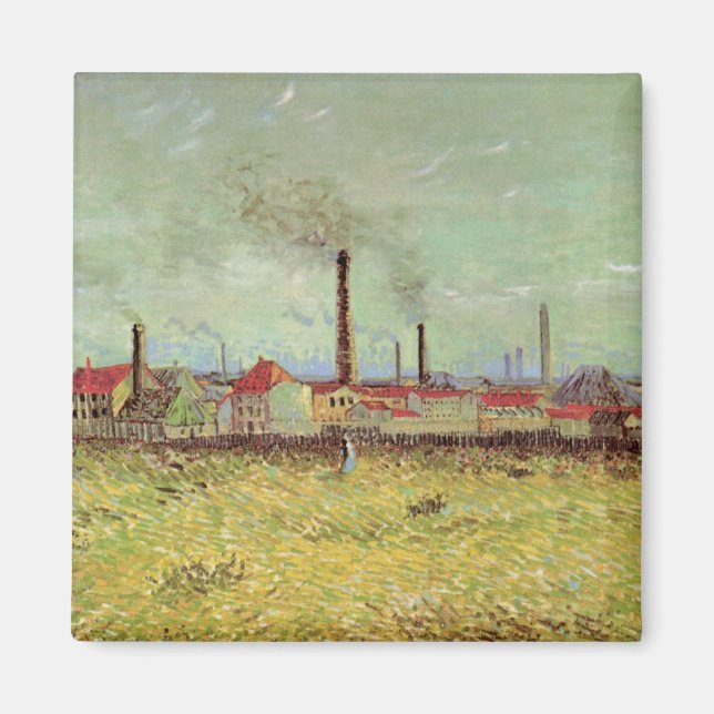 Factories at Asnieres by Vincent van Gogh Magnet (Front)