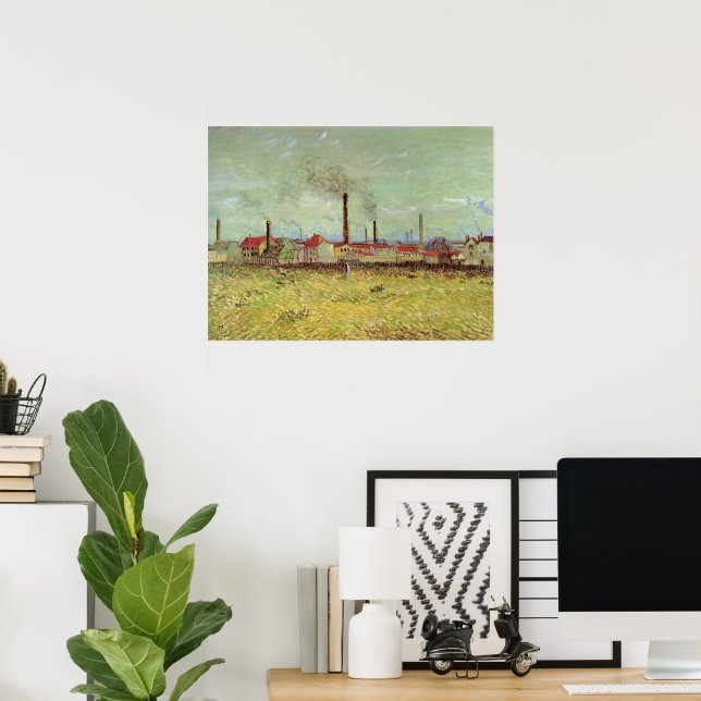 Factories at Asnieres by Vincent van Gogh Poster (Home Office)