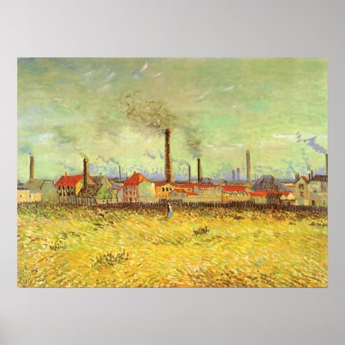 Factories at Asnieres by Vincent van Gogh Poster