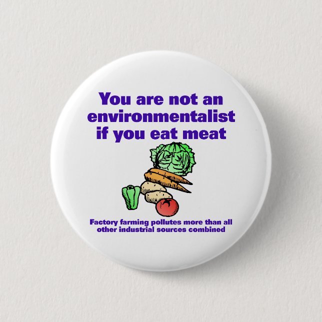 factory farming pinback button (Front)