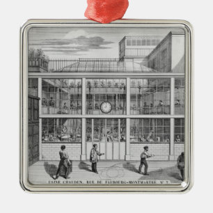 Factory for shotgun cartridges, Usine Chaudun Metal Ornament