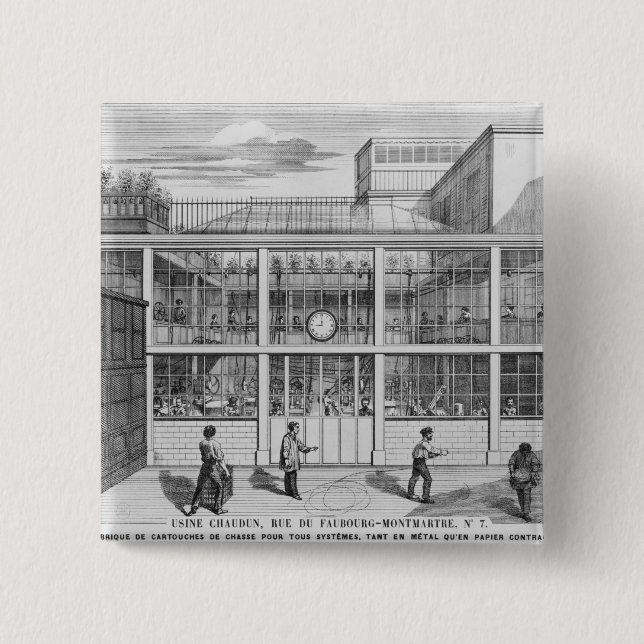Factory for shotgun cartridges, Usine Chaudun Pinback Button (Front)