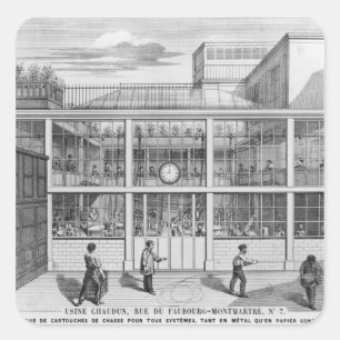 Factory for shotgun cartridges, Usine Chaudun Square Sticker