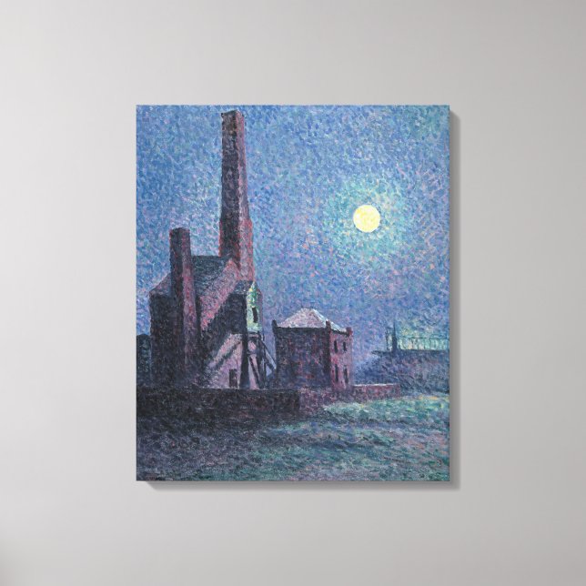 Factory in the Moonlight (Urban Landscape) (Luce) Canvas Print (Front)