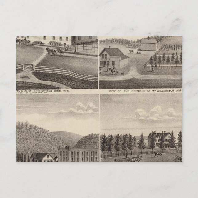 Factory, Stores and Residences, Minnesota Postcard (Front)