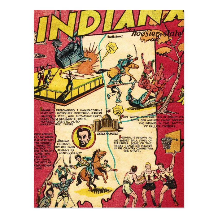 Facts About Indiana Postcard Zazzle