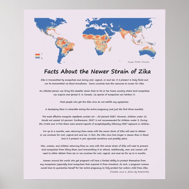 Facts About Zika Poster by RoseWrites (Front)