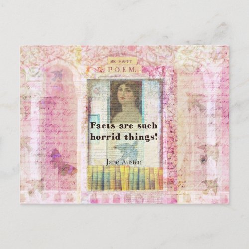 Facts are such horrid things _  Jane Austen quote Postcard