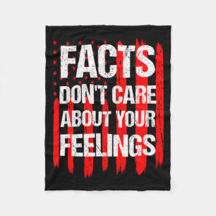 Facts Don't Care About Your Feelings Vintage Ameri Fleece Blanket