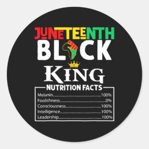 Facts Juneteenth 1865 Black King Black Queen Tee Classic Round Sticker
