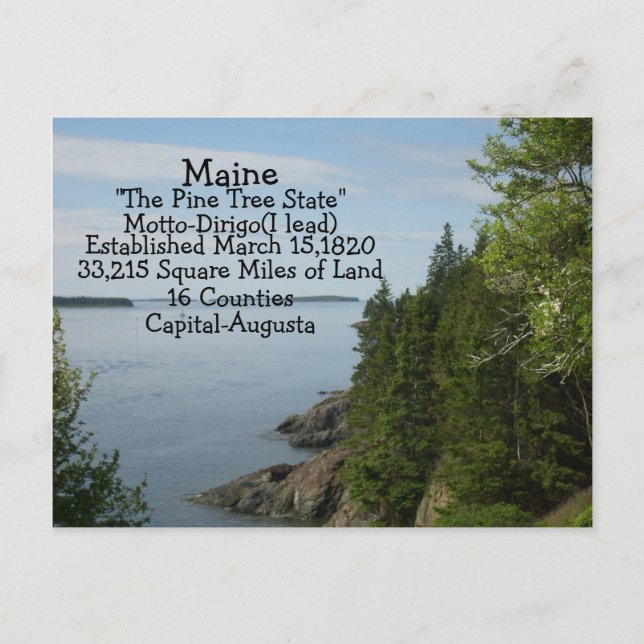 Facts of Maine Postcard (Front)