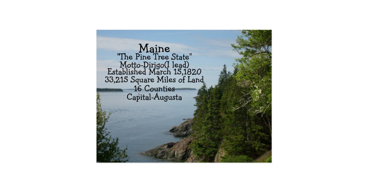 Facts of Maine Postcard
