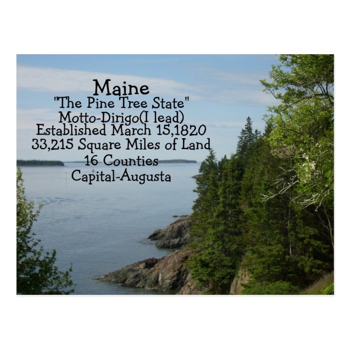 Facts of Maine Postcard