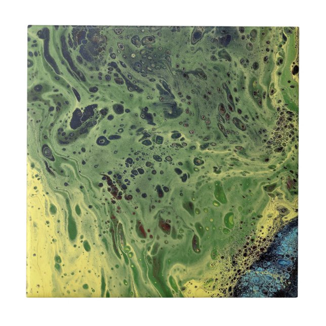 Fade Away 3 Spotted Green  Ceramic Tile (Front)