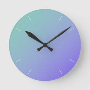 FADE into TEAL  abstract choose a color Round Clock