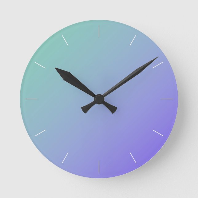 FADE into TEAL| abstract choose a color Round Clock (Front)
