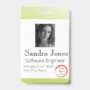 Fade Lime Green ID Card (Vertical/Portrait) Badge