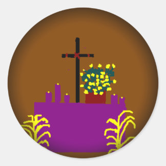 Fade to Black Round Stickers-Easter Classic Round Sticker