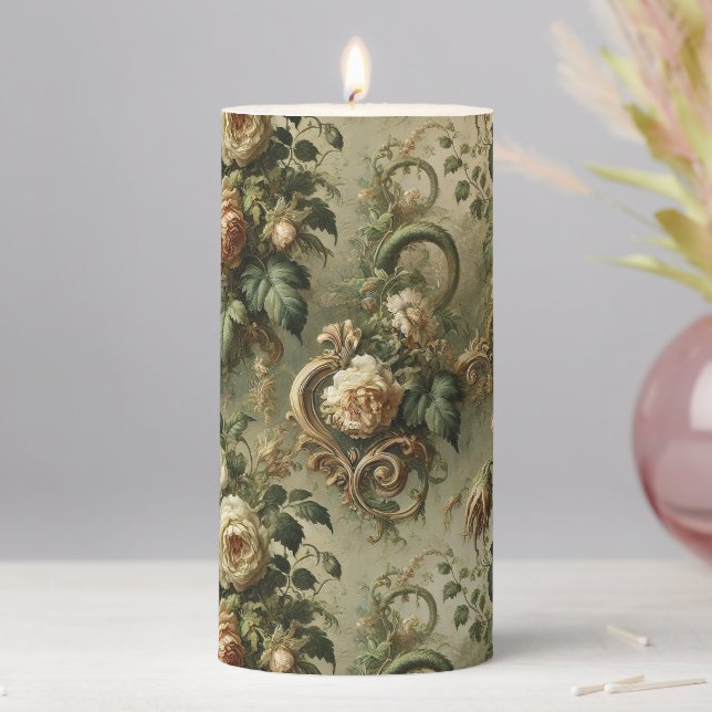 Fade to Grace – Gothic Altar in Tapestry Pillar Candle (In Situ)