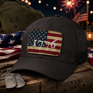 FADED 1776 American Flag Patriotic Patch