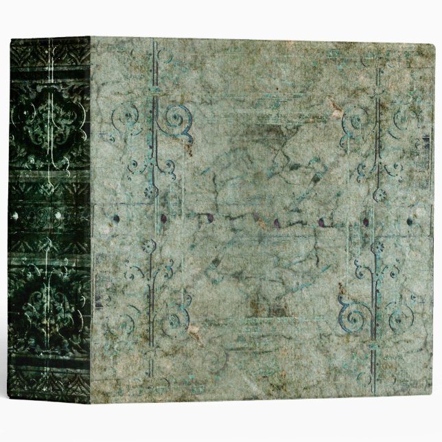 Faded Aged Green Ancient Tome 3 Ring Binder (Front/Spine)