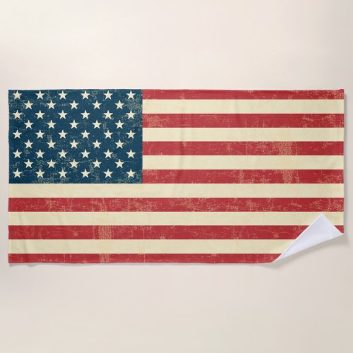 Faded American Flag Beach Towel