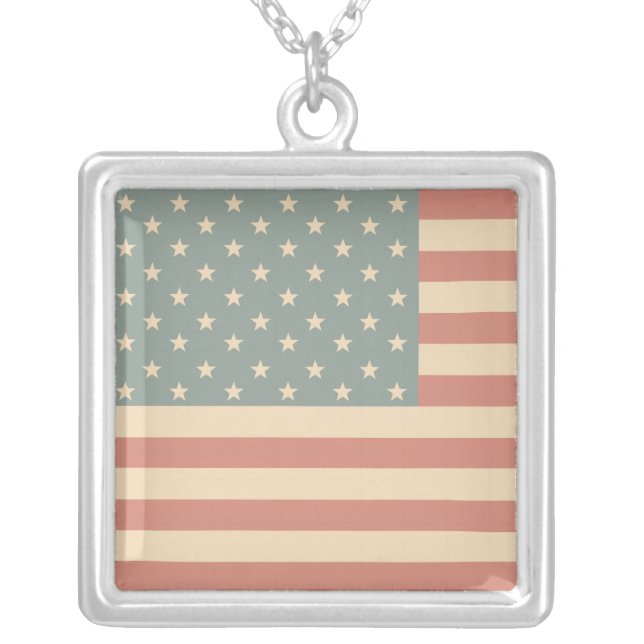 Faded American Flag Necklace (Front)