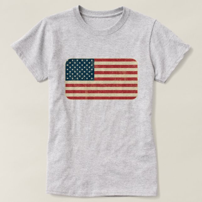 Faded American Flag T-Shirt (Design Front)