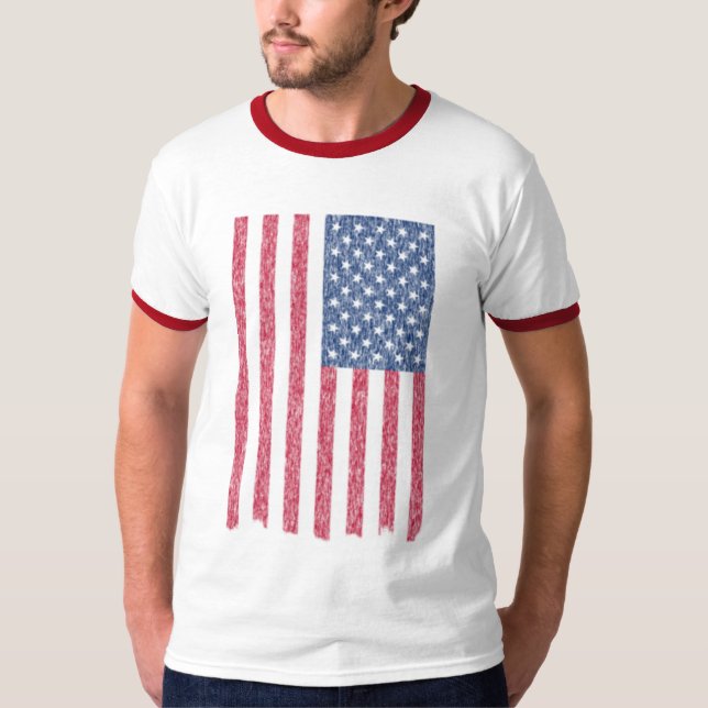 Faded and Torn but Still Glorious American Flag T-Shirt (Front)